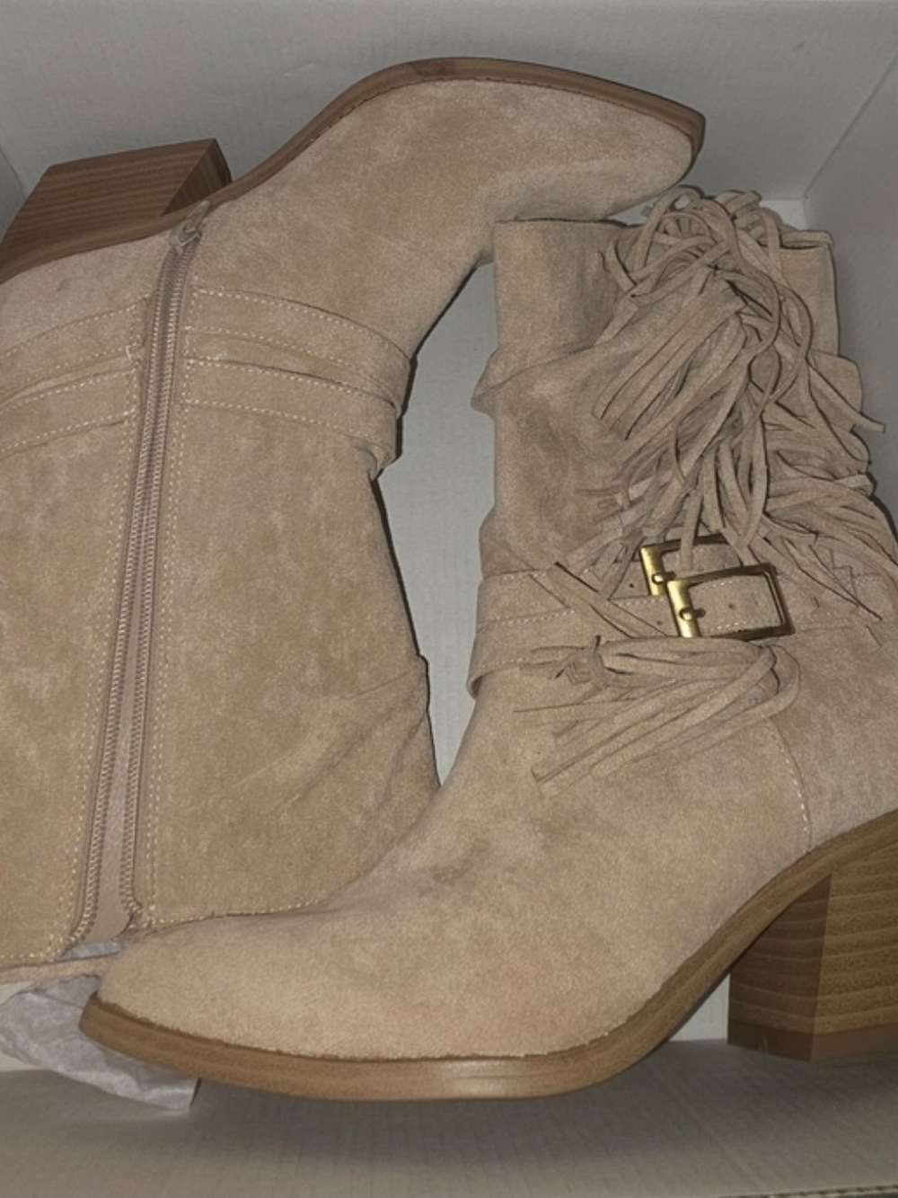 Madden NYC Women's Faux Suede Fringe Boots Size 8 BNIB - Picture 10 of 14